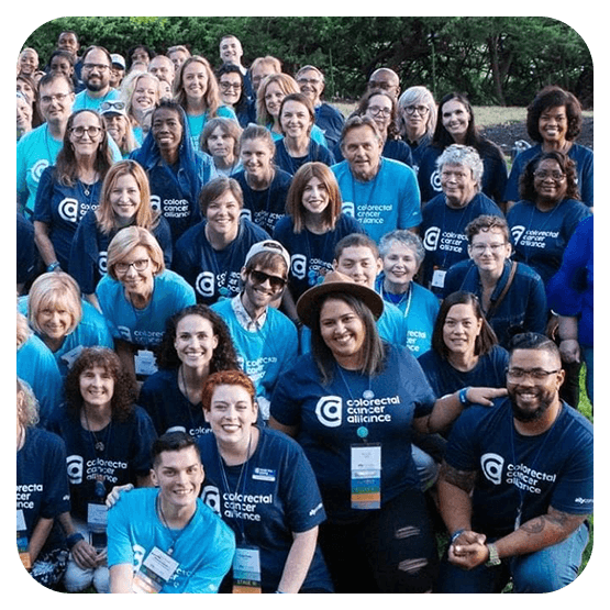Image of people wearing Colorectal Cancer Alliance t-shirts